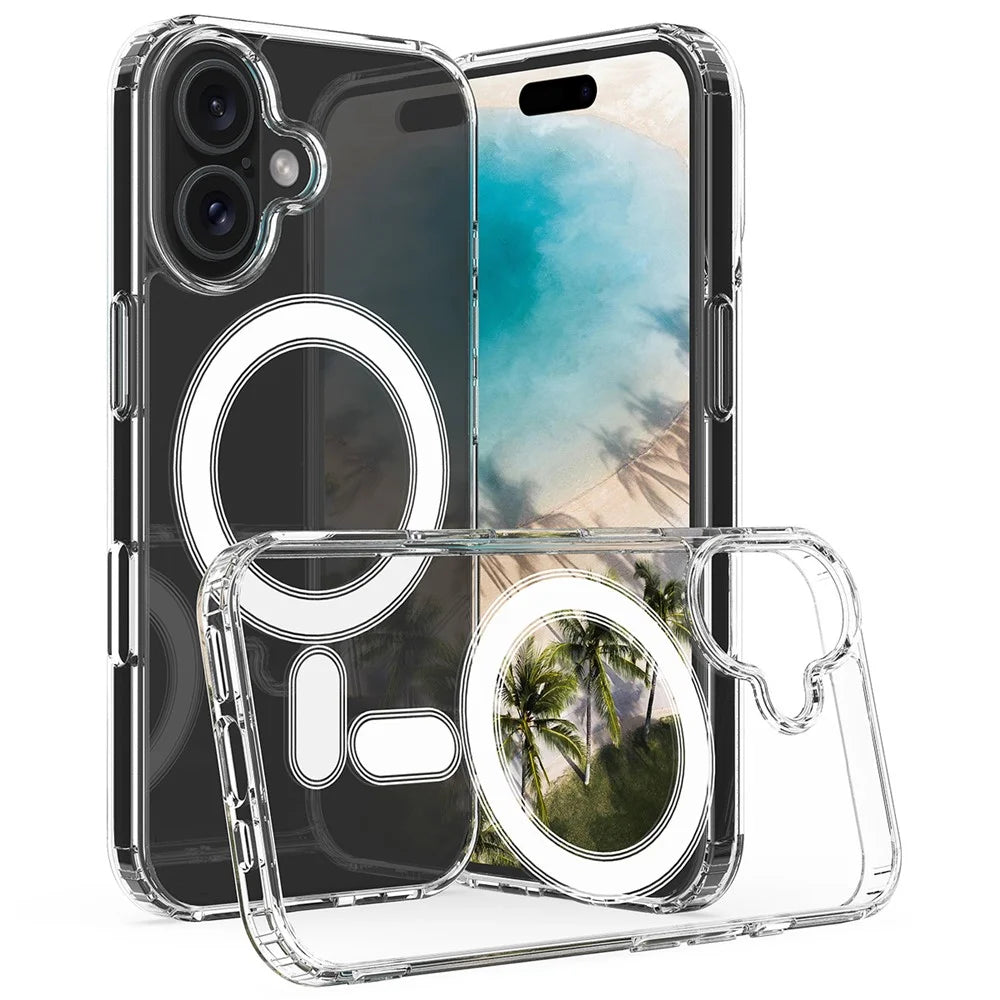 For iPhone 16 Plus Clear Case Compatible with MagSafe TPU+Acrylic Slim Phone Cover - 1