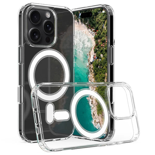 For iPhone 16 Pro Max Case Compatible with MagSafe TPU+Acrylic Clear Back Phone Cover - 1