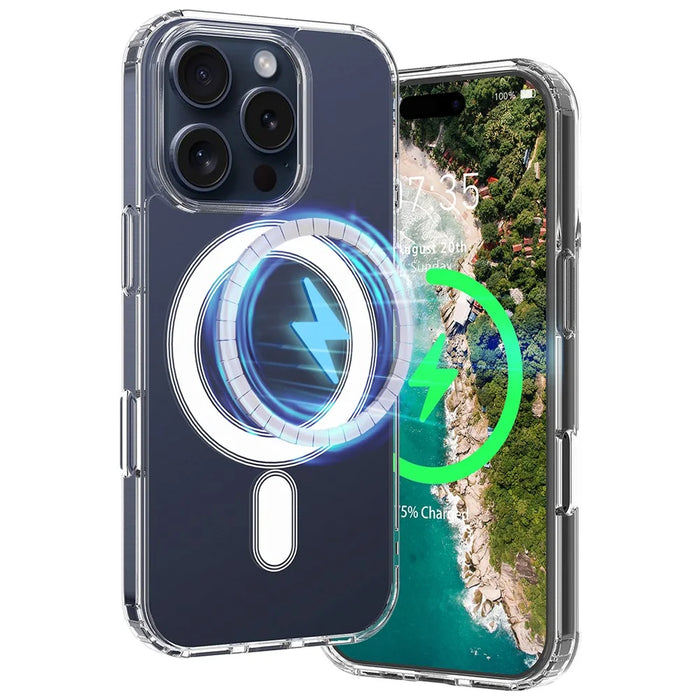 For iPhone 16 Pro Max Case Compatible with MagSafe TPU+Acrylic Clear Back Phone Cover - 5