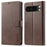 LC.IMEEKE For Google Pixel 9 Pro XL Case Calf Texture PU Leather Flip Phone Cover - Brown - 1