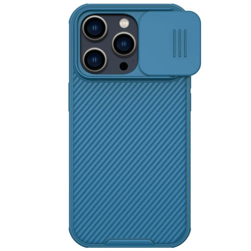 NILLKIN CamShield Pro Series for iPhone 14 Pro Max Slide Camera Protection Anti-scratch Phone Case TPU Frame PC Back Cover - Blue - 1