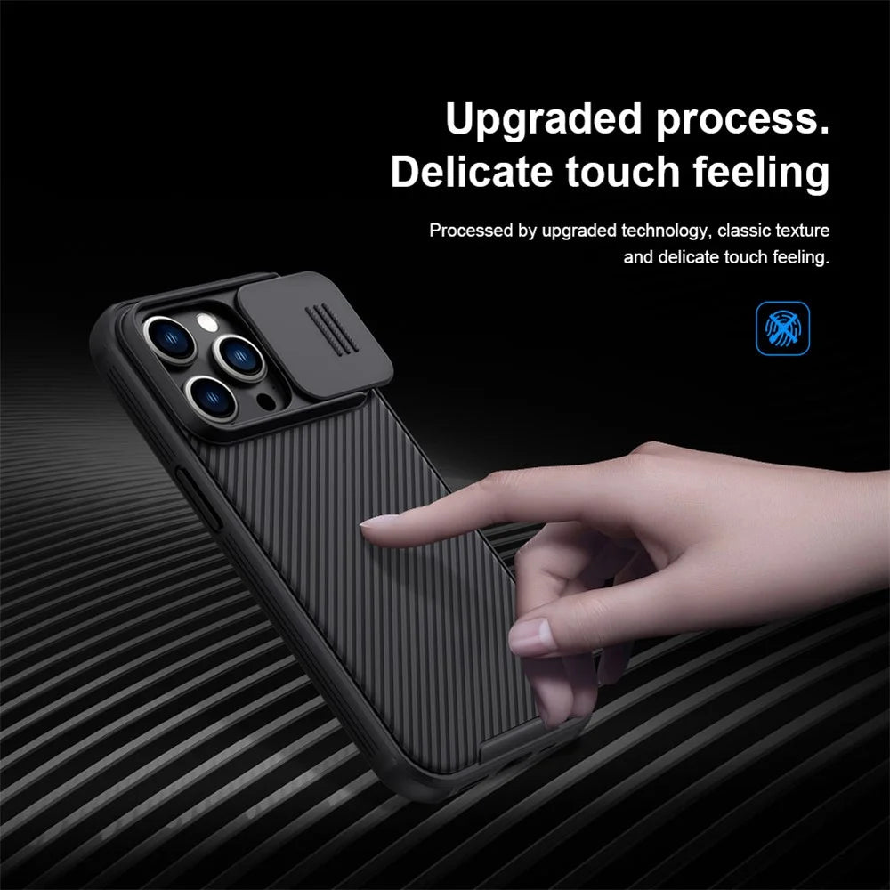 NILLKIN CamShield Pro Series for iPhone 14 Pro Max Slide Camera Protection Anti-scratch Phone Case TPU Frame PC Back Cover - Blue - 5