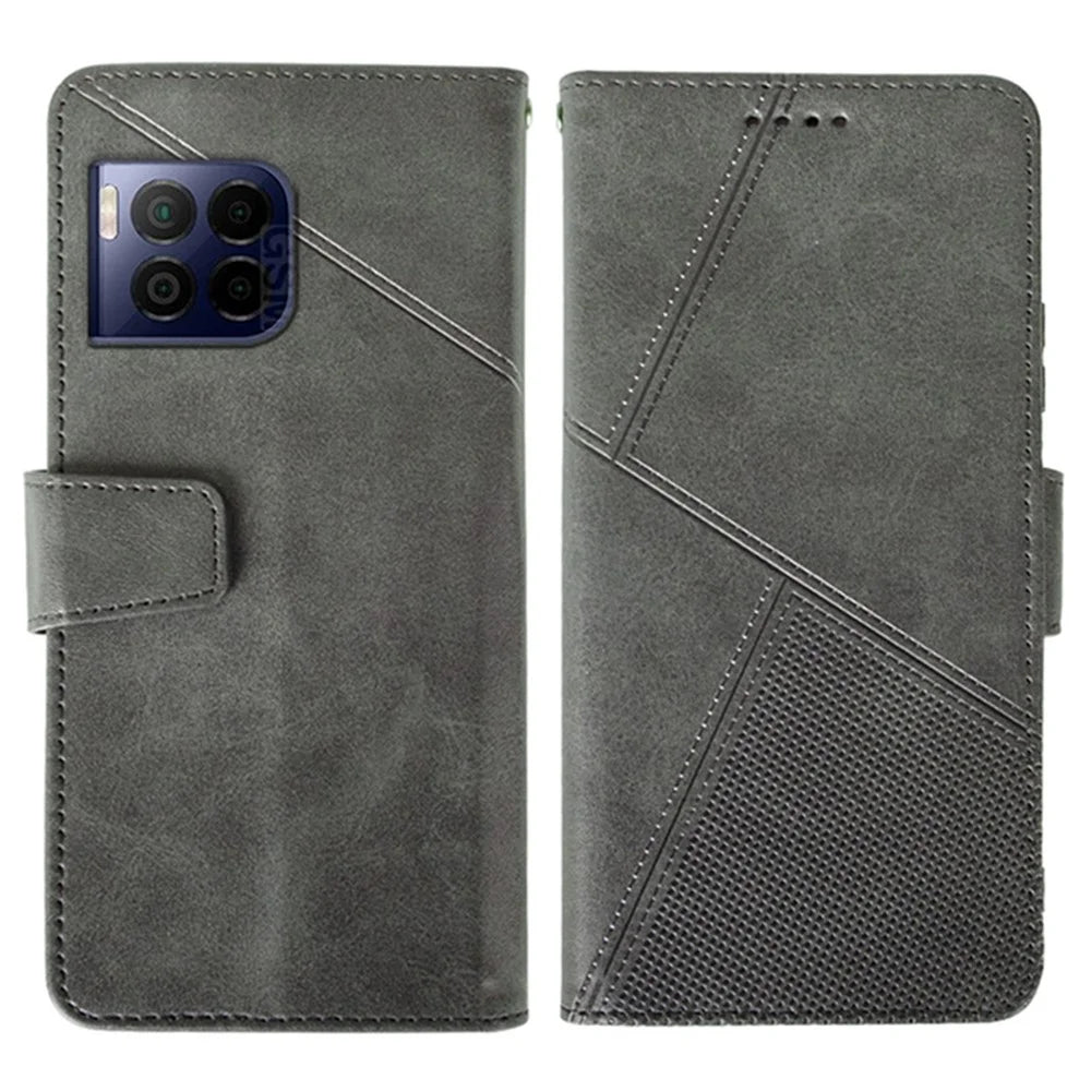 IDEWEI For T-Mobile REVVL 7 Pro / T Phone 2 Pro 5G Case Calf Texture Leather Phone Cover - Grey - 1