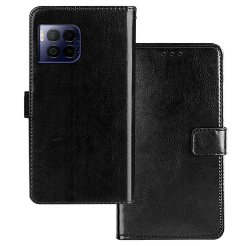 IDEWEI for T-Mobile REVVL 7 Pro / T Phone 2 Pro 5G Case Flip Leather Phone Cover Crazy Horse Texture - Black - 1