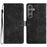 For Samsung Galaxy S24+ Cell Phone Shell Imprinted PU Leather Wallet Stand Anti-Drop Cover - Black - 1
