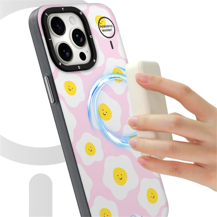 YOUNGKIT Mousse Series For iPhone 13 Pro Case IMD Pattern PC+TPU Magnetic Phone Cover - MUScx001-Flowers - 4