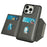For iPhone 14 Pro Max Kickstand Case PU+TPU Phone Cover Detachable Card Bag - Grey - 5