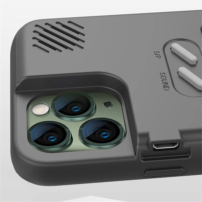 For iPhone 15 Pro Max Case 2.4-inch Color Screen Gaming Console Protective Phone Cover - Black - 3