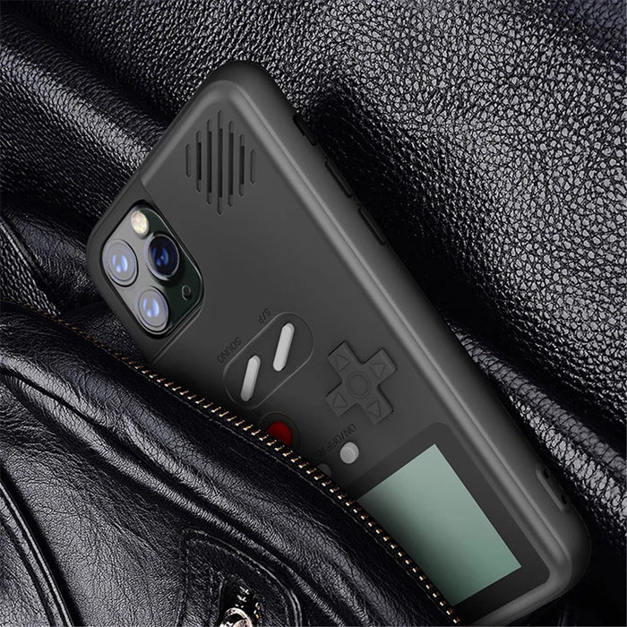 For iPhone 15 Pro Max Case 2.4-inch Color Screen Gaming Console Protective Phone Cover - Black - 5