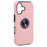For iPhone 16 Case Anti-Drop PC+TPU Protective Cover with Rotary Kickstand - Rose Gold - 3
