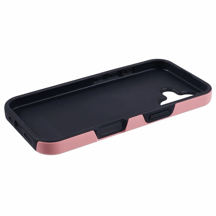 For iPhone 16 Case Anti-Drop PC+TPU Protective Cover with Rotary Kickstand - Rose Gold - 5