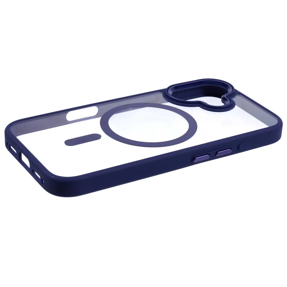 For iPhone 16 Plus Case Drop-Proof PC+TPU Phone Cover Compatible with MagSafe - Blue - 6