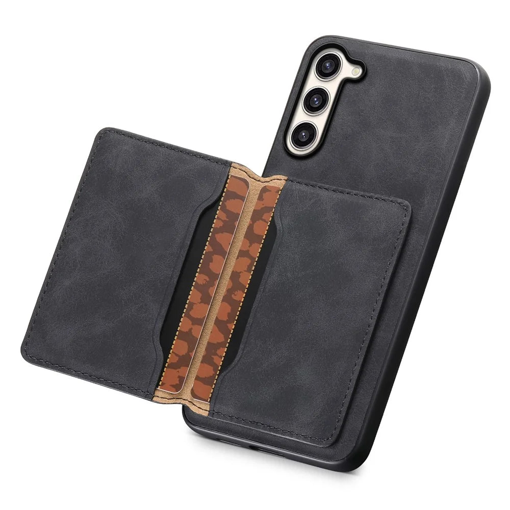 DENIOR D13 For Samsung Galaxy S23+ Case Leather + PC + TPU Phone Cover with Detachable Card Holder - Black - 5