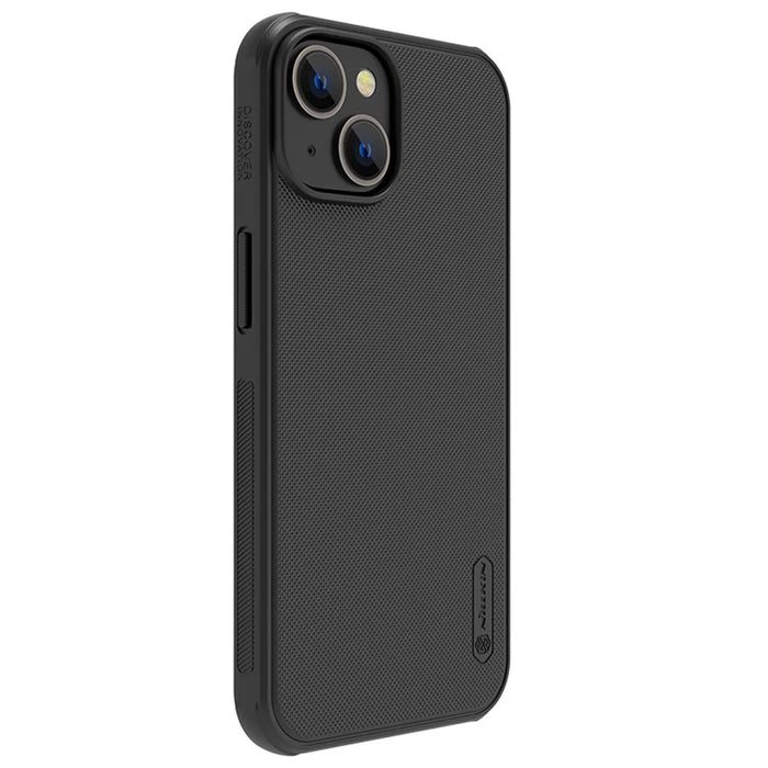 NILLKIN Frosted Shield Pro for iPhone 14 / iPhone 13 Hard PC Soft TPU Matte Phone Cover Magnetic Absorption Case - Black - 3