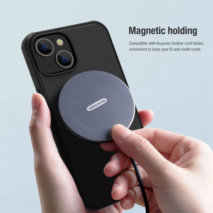 NILLKIN Frosted Shield Pro for iPhone 14 / iPhone 13 Hard PC Soft TPU Matte Phone Cover Magnetic Absorption Case - Black - 6