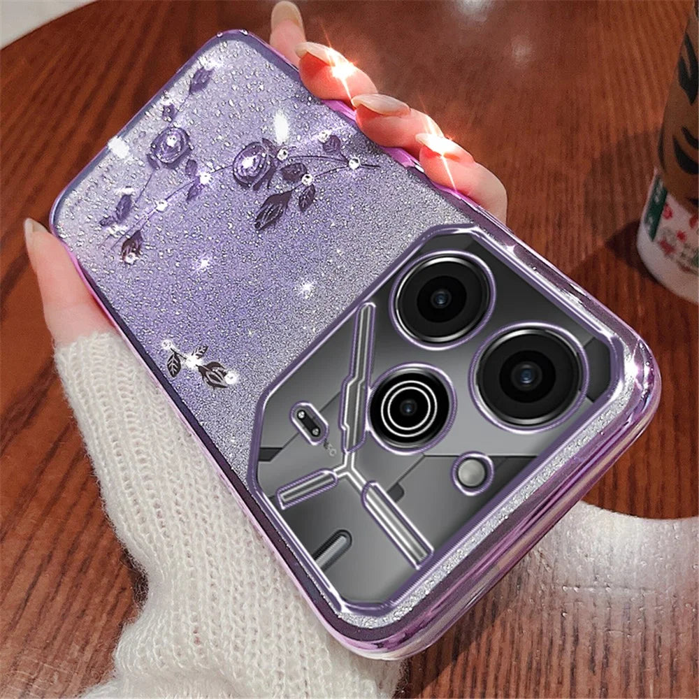 KADEM For TECNO Pova 6 5G / Pova 6 Pro 5G Case Glitter Sparkle TPU Phone Cover with Lanyard - Purple - 2