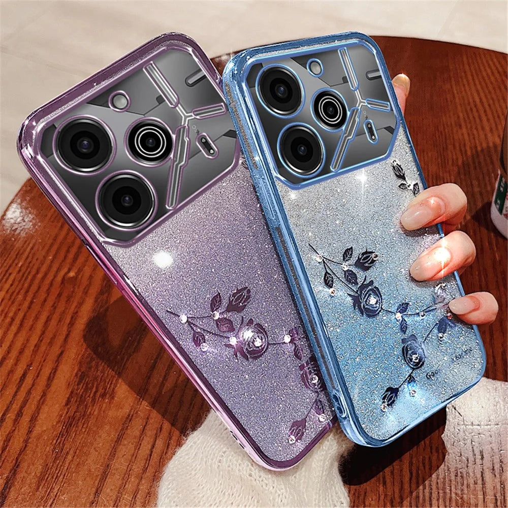KADEM For TECNO Pova 6 5G / Pova 6 Pro 5G Case Glitter Sparkle TPU Phone Cover with Lanyard - Purple - 3