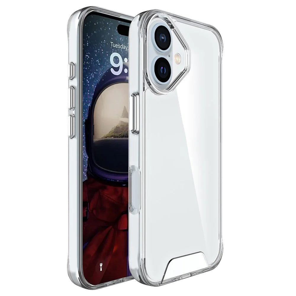 Space Series For iPhone 16 Case TPU Frame Clear PC Back Phone Cover - 1