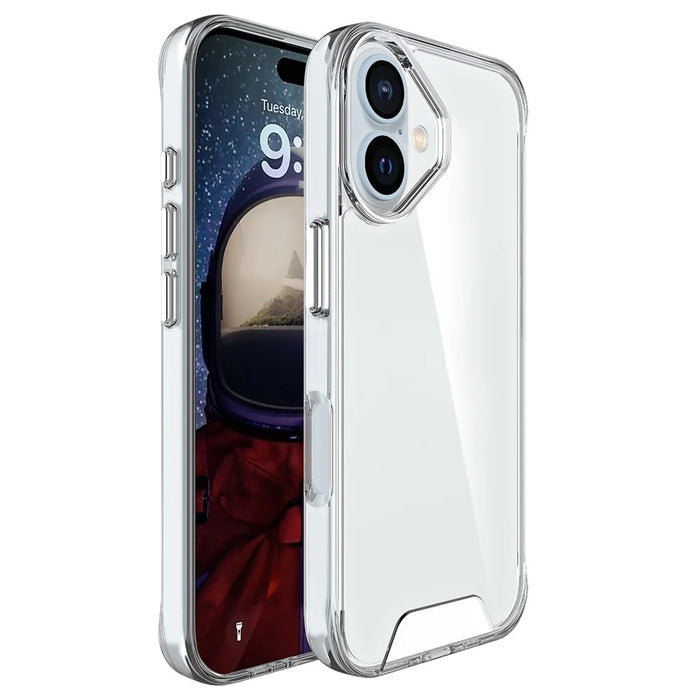 Space Series For iPhone 16 Case TPU Frame Clear PC Back Phone Cover - 1