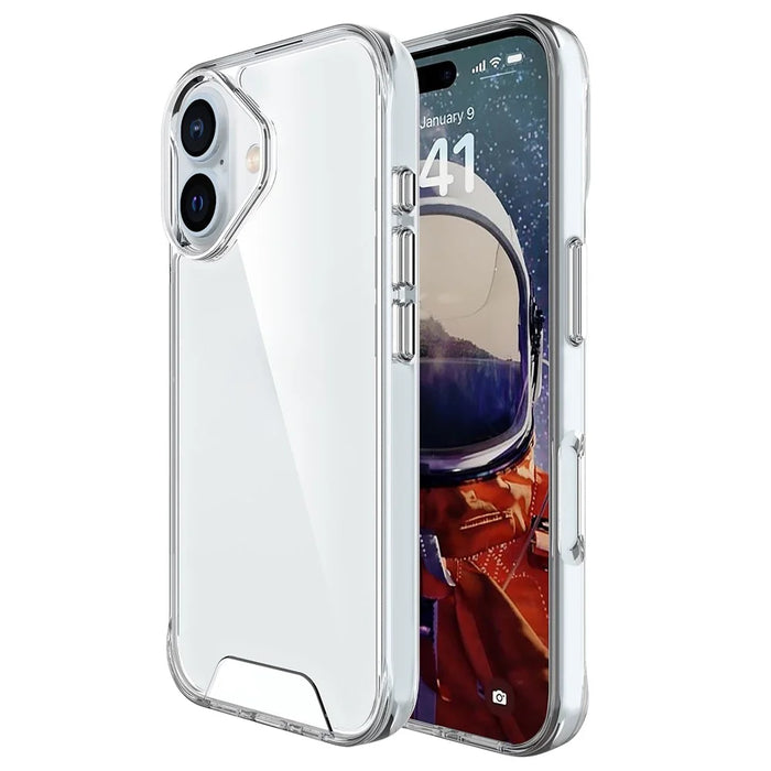 Space Series For iPhone 16 Case TPU Frame Clear PC Back Phone Cover - 3
