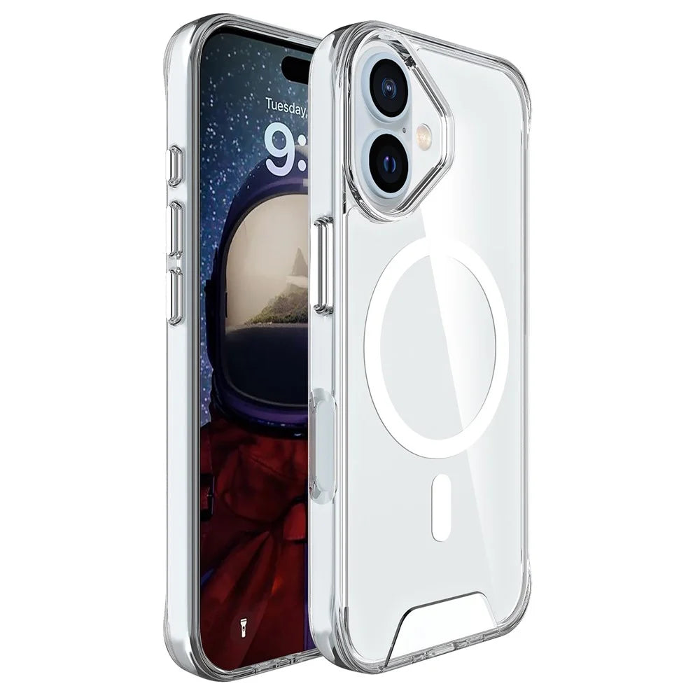 For iPhone 16 Plus Case Compatible with MagSafe TPU+PC Clear Phone Cover - 1
