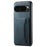 DENIOR D13 For Google Pixel 9 Pro / Pixel 9 Case Leather+PC+TPU Cover Phone Card Bag Kickstand - Blue - 1