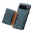DENIOR D13 For Google Pixel 9 Pro / Pixel 9 Case Leather+PC+TPU Cover Phone Card Bag Kickstand - Blue - 4
