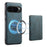 DENIOR D13 For Google Pixel 9 Pro / Pixel 9 Case Leather+PC+TPU Cover Phone Card Bag Kickstand - Blue - 5