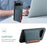 DENIOR D13 For Google Pixel 9 Pro / Pixel 9 Case Leather+PC+TPU Cover Phone Card Bag Kickstand - Blue - 6