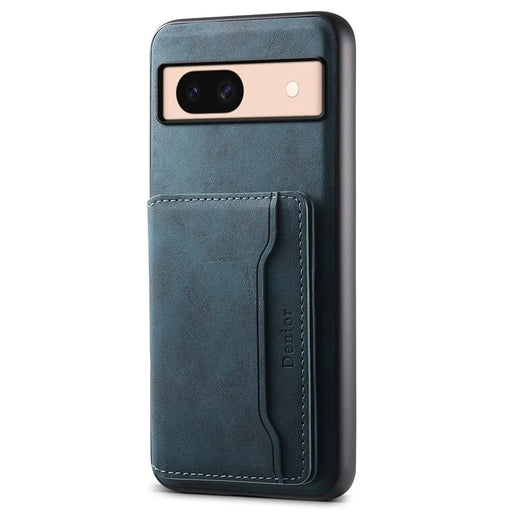 DENIOR D13 For Google Pixel 8a Case 2 in 1 Detachable Leather Phone Back Cover - Blue - 1
