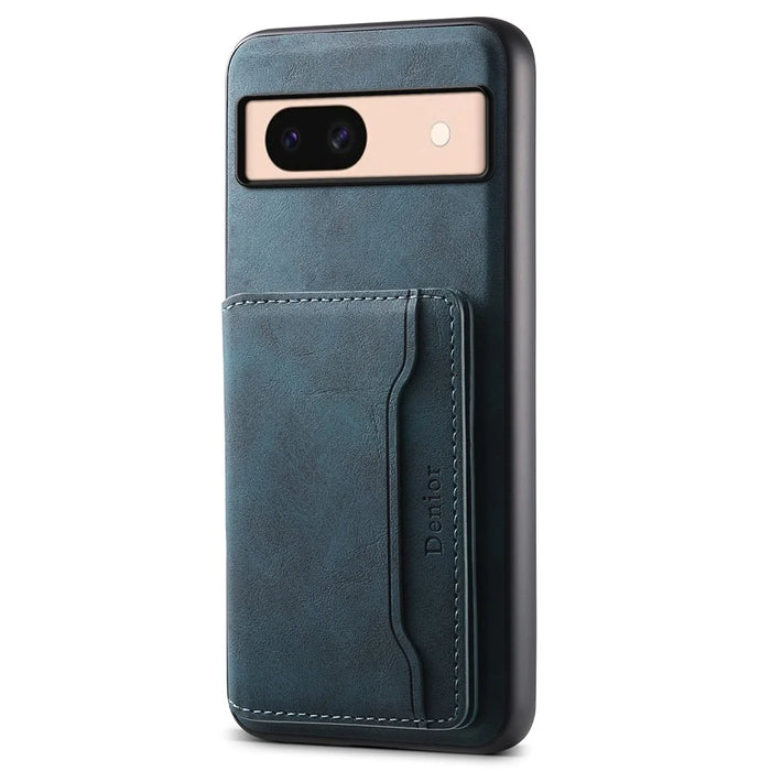 DENIOR D13 For Google Pixel 8a Case 2 in 1 Detachable Leather Phone Back Cover - Blue - 1
