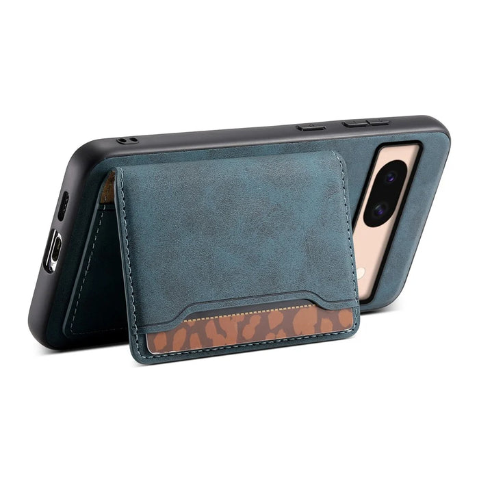 DENIOR D13 For Google Pixel 8a Case 2 in 1 Detachable Leather Phone Back Cover - Blue - 3