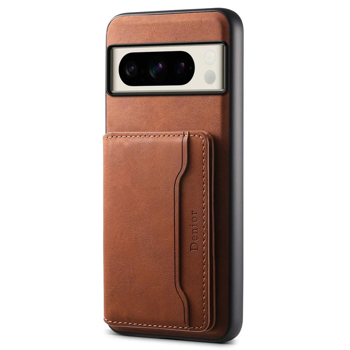 DENIOR D13 For Google Pixel 8 Pro Case Detachable 2-in-1 Leather Back Phone Cover - Brown - 1