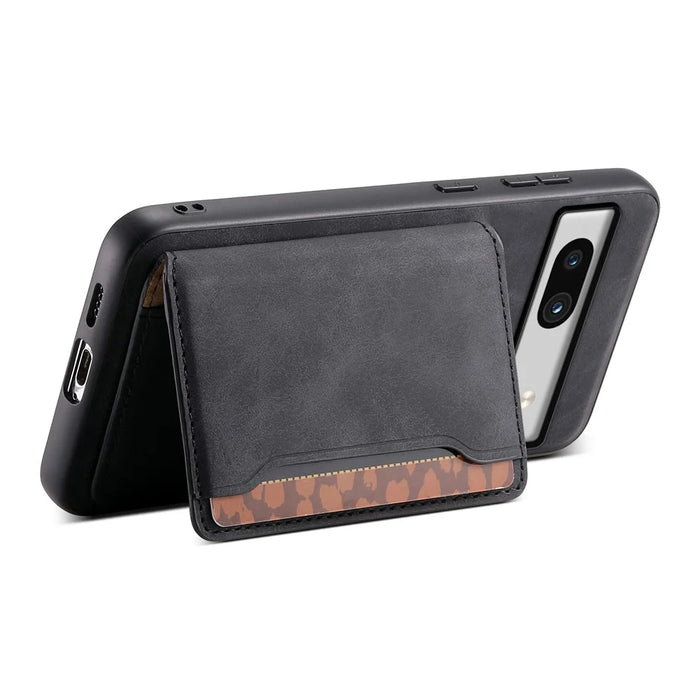 DENIOR D13 For Google Pixel 7a Case with Detachable Card Holder Leather Magnetic Phone Cover - Black - 3