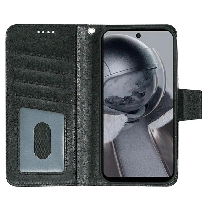 For HMD Pulse /  Pulse+ Case Leather Flip Wallet Phone Cover Stand View - Black - 3