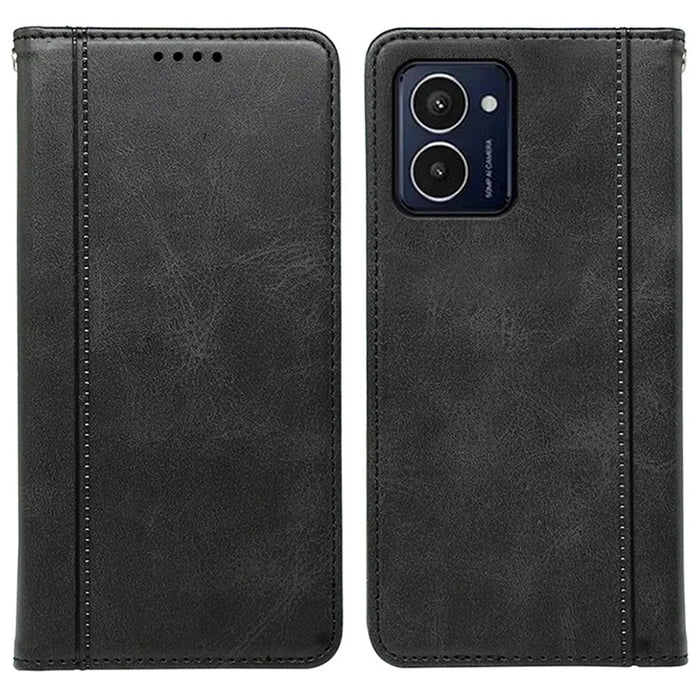 For HMD Pulse / Pulse+ Case Calf Texture Card Slots PU Leather Phone Cover - Black - 1