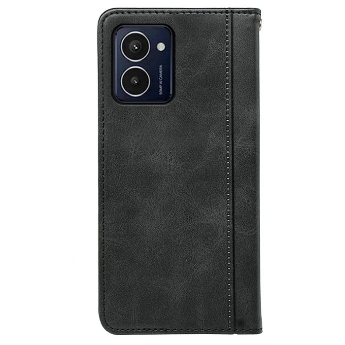 For HMD Pulse / Pulse+ Case Calf Texture Card Slots PU Leather Phone Cover - Black - 6