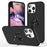For iPhone 16 Pro Case Kickstand PC+TPU Phone Cover Magnetic Car Mount - Black - 1