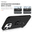 For iPhone 16 Pro Case Kickstand PC+TPU Phone Cover Magnetic Car Mount - Black - 7