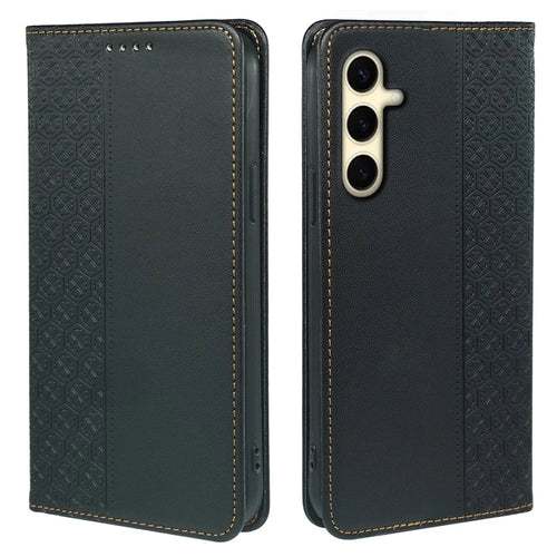 For Samsung Galaxy F55 5G / C55 5G / M55 5G Wallet Case Four-Leaf Clover Pattern Leather Phone Cover - Black - 1