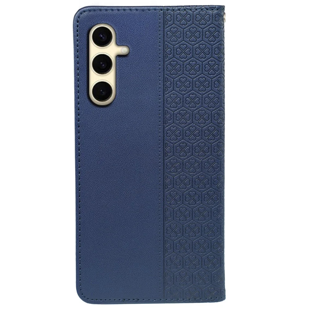 For Samsung Galaxy A14 4G / 5G Case Four-Leaf Clover Wallet Leather Phone Cover - Blue - 6