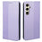 For Samsung Galaxy S24 Wallet Case Four-Leaf Clover Pattern Leather Phone Cover - Light Purple - 1
