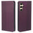 For Samsung Galaxy A15 4G / 5G Case Wallet Leather Phone Cover Four-Leaf Clover Pattern - Dark Purple - 1