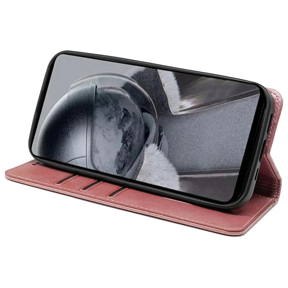 For iPhone 13 Pro Max Case Magnetic Auto Closing PU Leather Phone Cover - Rose Gold - 3