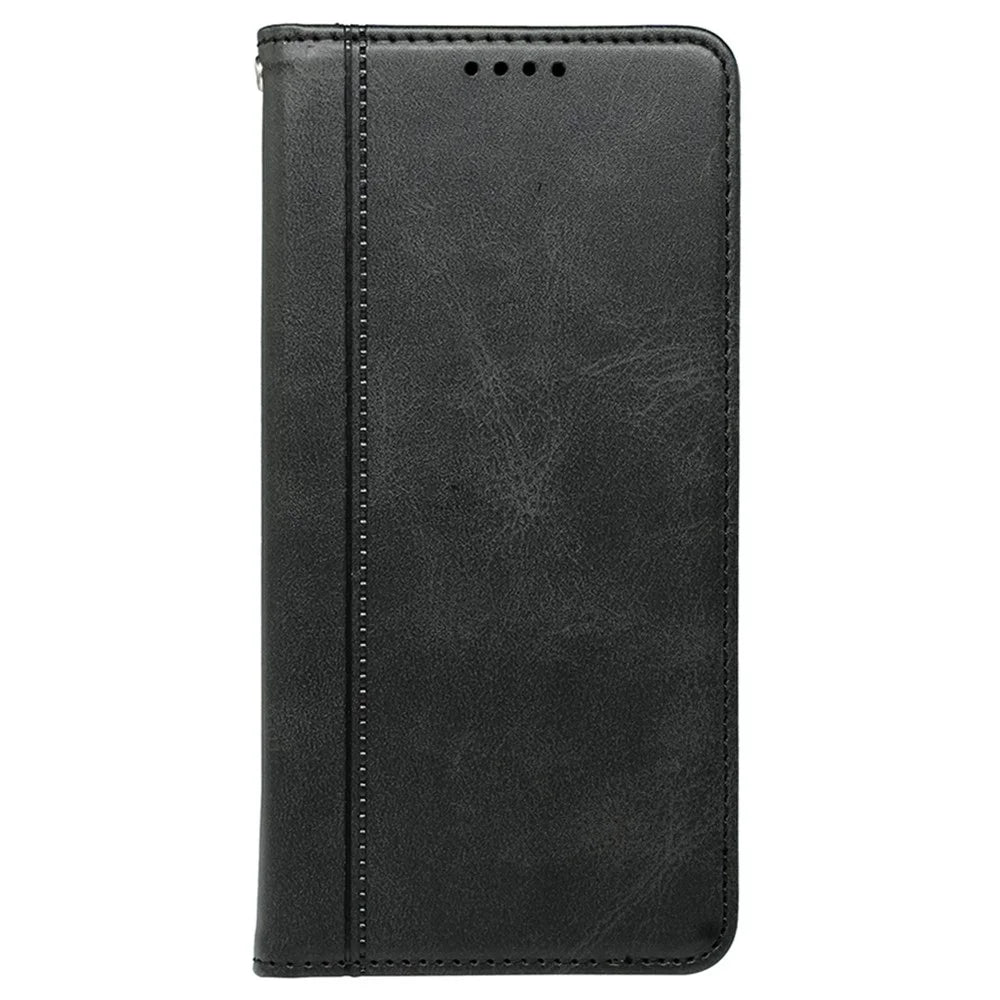 For iPhone 15 Pro Max Case Stand Strong Magnetic Leather Wallet Phone Cover - Black - 4