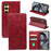 For Samsung Galaxy A14 4G / 5G Case Calf Texture Leather Wallet Phone Cover Stand Function - Red - 1
