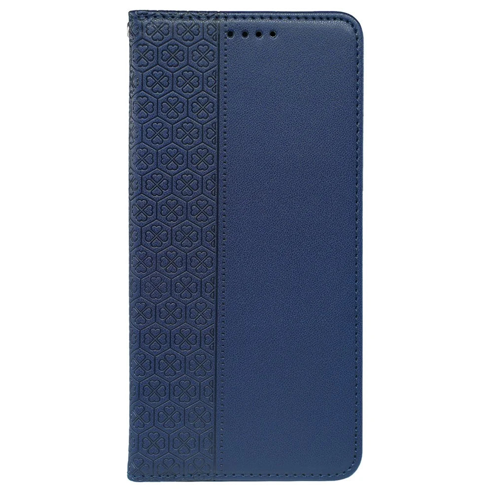 For iPhone 15 Pro Max Case Four-Leaf Clover Leather Flip Phone Cover - Blue - 5