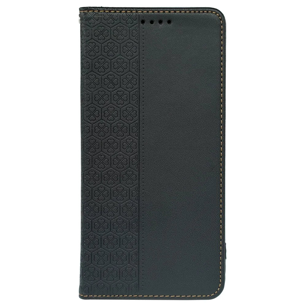 For iPhone 14 Pro Max Case Four-Leaf Clover Leather Wallet Phone Cover - Black - 5