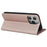 For iPhone 13 Pro Case Four-Leaf Clover Imprinted Leather Folio Phone Cover - Rose Gold - 3