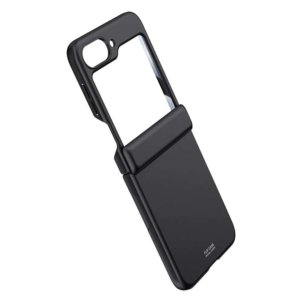 For Samsung Galaxy Z Flip7 FE 5G / Z Flip6 5G Case Hinge Protection PC  Phone Cover with Tempered Glass Rear Screen Film - Black - 4